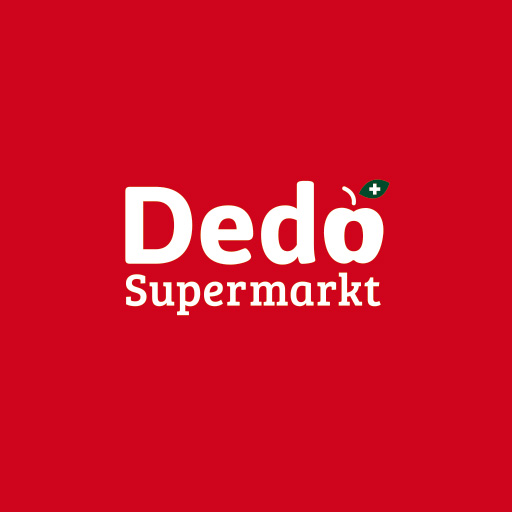 dedo einzelhandel logo in weisser farbe und rotem hitergrund